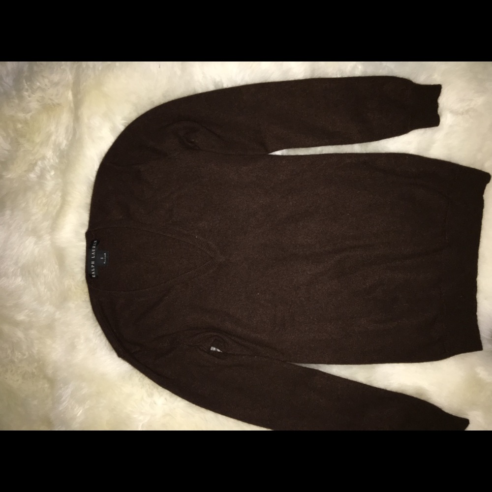 Brown Ralph Lauren V-Neck Sweater